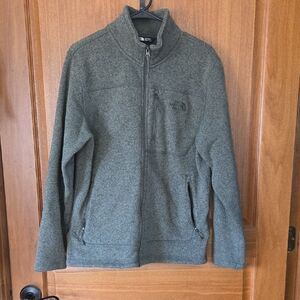 The North Face Men's Olive Green Full-Zip Fleece Jacket